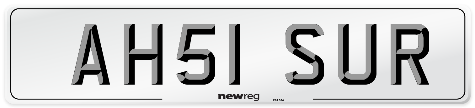 AH51 SUR Number Plate from New Reg